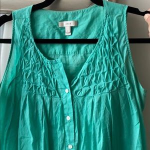 NWOT J. Crew teal cotton summer shirt, size 0